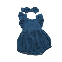 Load image into Gallery viewer, Baby Girls Solid Color Bow Rompers Wholesale 220414138
