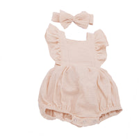 Load image into Gallery viewer, Baby Girls Solid Color Bow Rompers Wholesale 220414138
