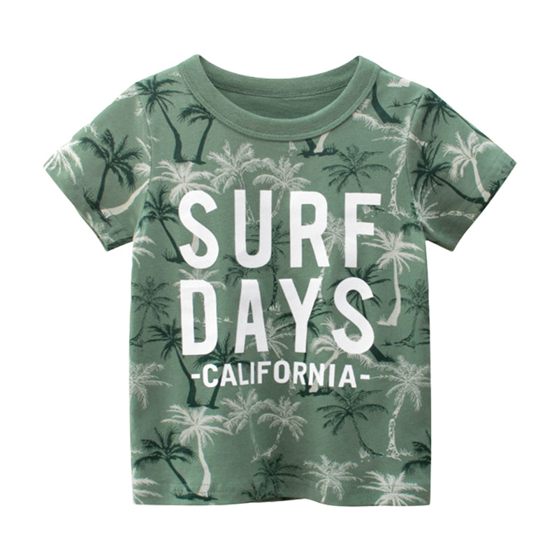 Baby Kid Boys Letters Tropical print T-Shirts Wholesale 220414140