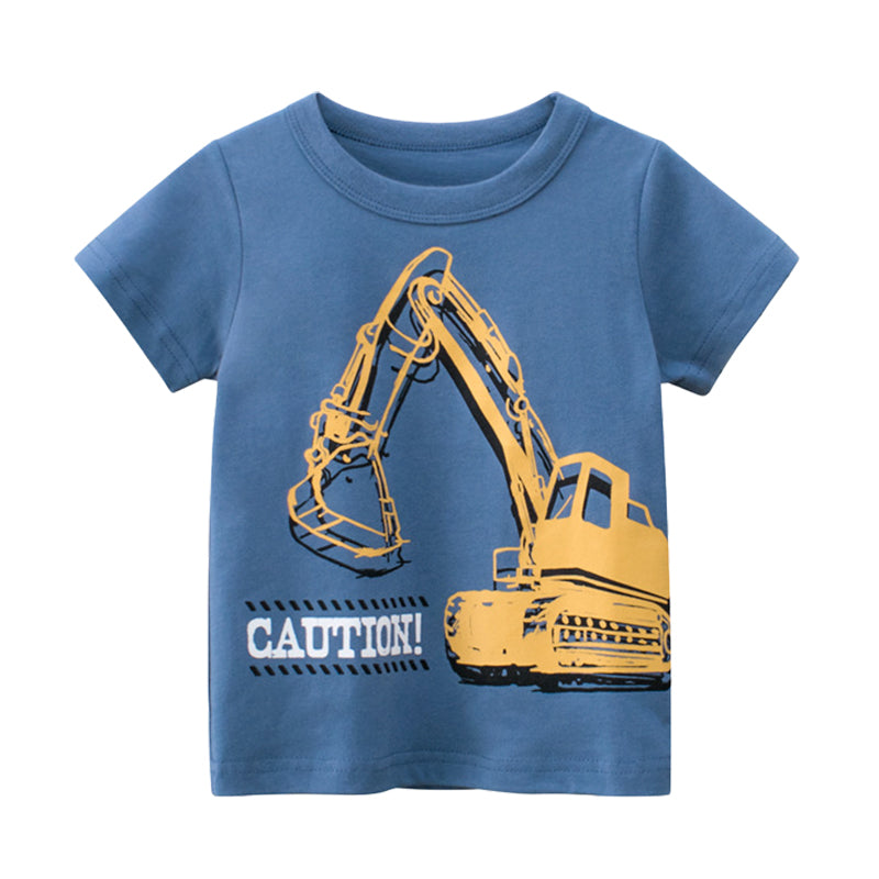 Baby Kid Boys Letters Car Cartoon Print T-Shirts Wholesale 220414151