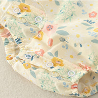 Load image into Gallery viewer, Baby Girls Flower Print Rompers And Accessories Bow Headwear Wholesale 220414175
