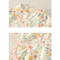 Load image into Gallery viewer, Baby Girls Flower Print Rompers And Accessories Bow Headwear Wholesale 220414175
