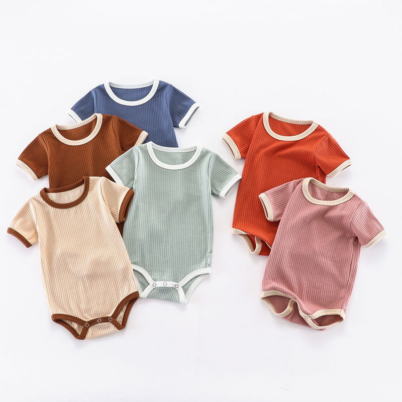 Baby Girls Boys Muslin&Ribbed Rompers Wholesale 220414186