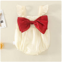 Load image into Gallery viewer, Baby Girls Color-blocking Bow Rompers Dresses Wholesale 220414197
