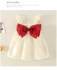Load image into Gallery viewer, Baby Girls Color-blocking Bow Rompers Dresses Wholesale 220414197
