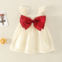 Load image into Gallery viewer, Baby Girls Color-blocking Bow Rompers Dresses Wholesale 220414197
