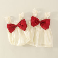 Load image into Gallery viewer, Baby Girls Color-blocking Bow Rompers Dresses Wholesale 220414197
