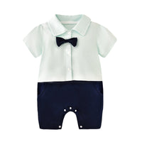 Load image into Gallery viewer, Baby Girls Boys Letters Color-blocking Cartoon Print Rompers Wholesale 220414215
