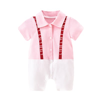 Load image into Gallery viewer, Baby Girls Boys Letters Color-blocking Cartoon Print Rompers Wholesale 220414215
