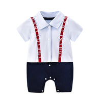 Load image into Gallery viewer, Baby Girls Boys Letters Color-blocking Cartoon Print Rompers Wholesale 220414215
