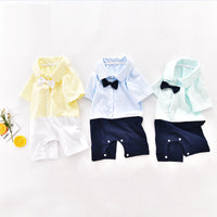 Load image into Gallery viewer, Baby Girls Boys Letters Color-blocking Cartoon Print Rompers Wholesale 220414215
