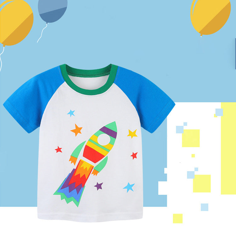 Baby Kid Boys Color-blocking Star Print T-Shirts Wholesale 220414240