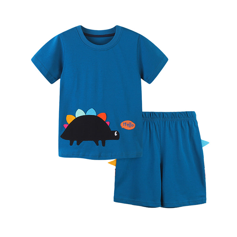 2 Pieces Set Baby Kid Boys Letters Cartoon T-Shirts And Shorts Wholesale 220414253