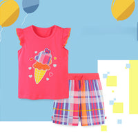 Load image into Gallery viewer, 2 Pieces Set Baby Kid Girls Love heart Embroidered Tank Tops And Checked Shorts Wholesale 220414260
