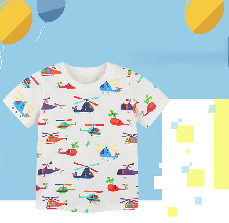 Baby Kid Boys Cartoon Print T-Shirts Wholesale 220414267