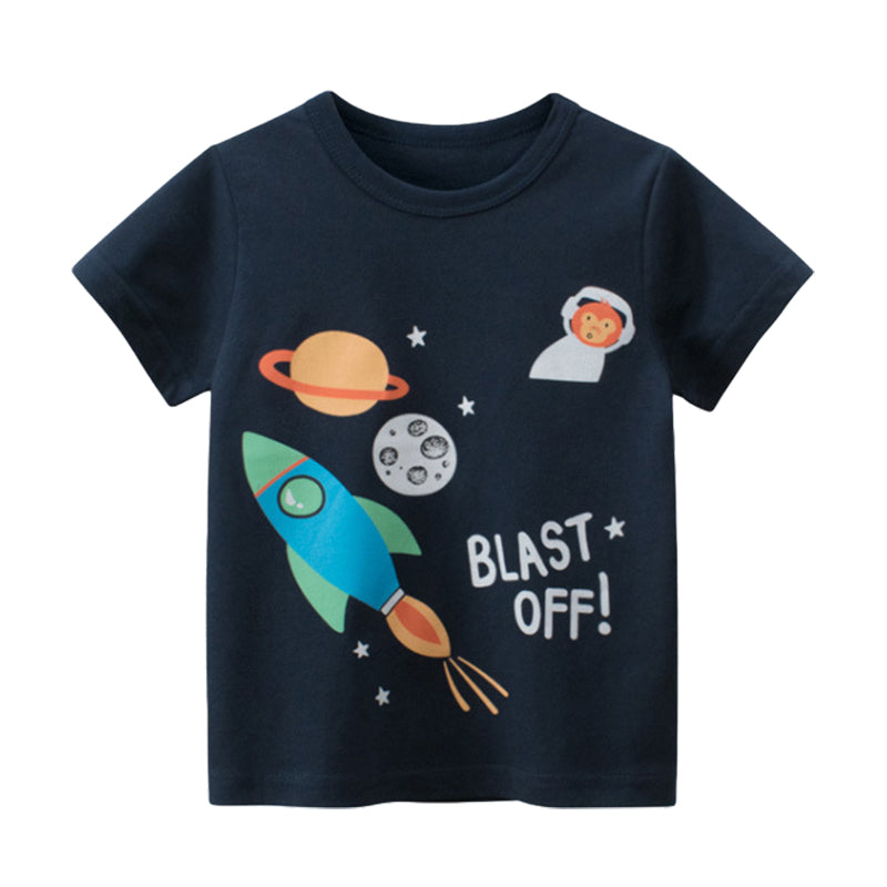 Baby Kid Boys Letters Cartoon Print T-Shirts Wholesale 220414270
