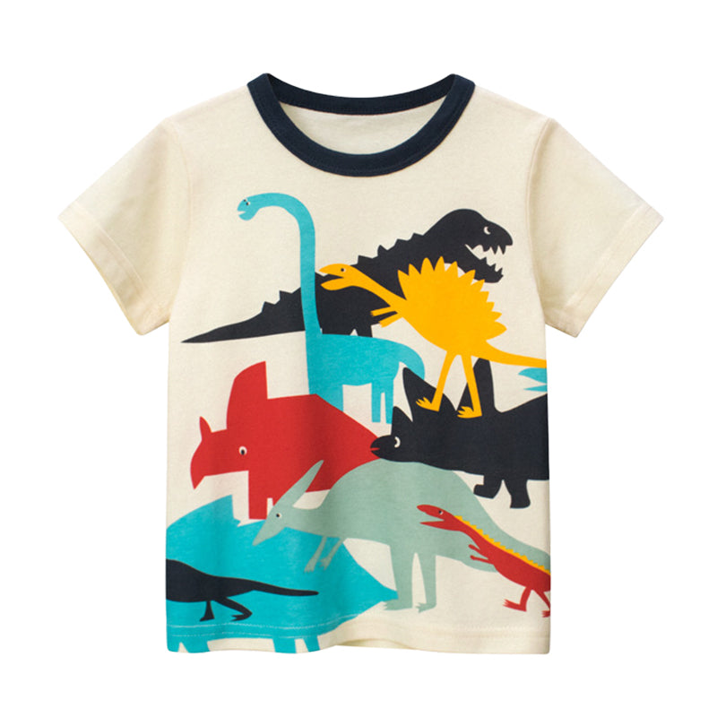 Baby Kid Boys Dinosaur Cartoon Print T-Shirts Wholesale 220414285