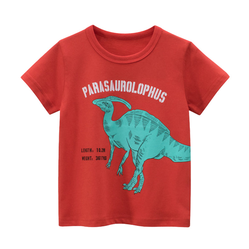 Baby Kid Boys Letters Dinosaur Animals Cartoon Print T-Shirts Wholesale 220414292