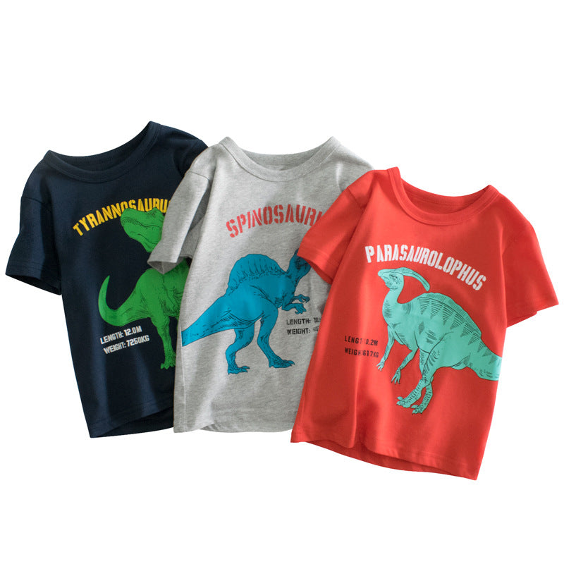 Baby Kid Boys Letters Dinosaur Animals Cartoon Print T-Shirts Wholesale 220414292