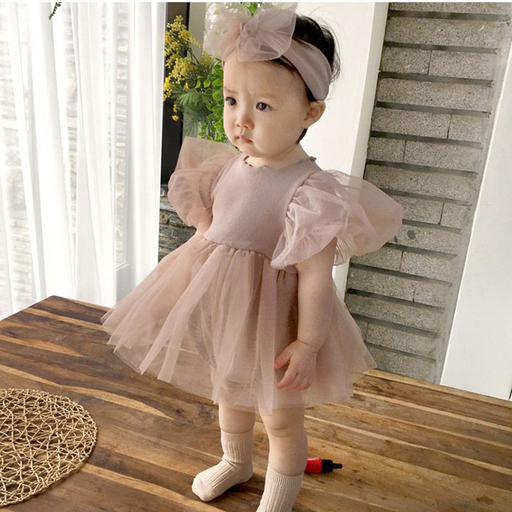 Baby Girls Solid Color Rompers Wholesale 220414311