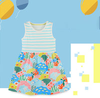 Load image into Gallery viewer, Baby Kid Girls Striped Cartoon Print Dresses Wholesale 220414318
