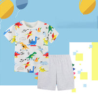 Load image into Gallery viewer, 2 Pieces Set Baby Kid Boys Dinosaur Print T-Shirts And Shorts Wholesale 220414338

