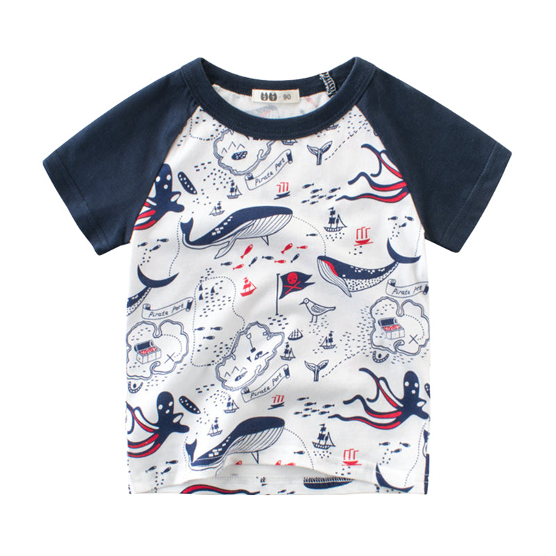 Baby Kid Unisex Color-blocking Print T-Shirts Wholesale 22041434