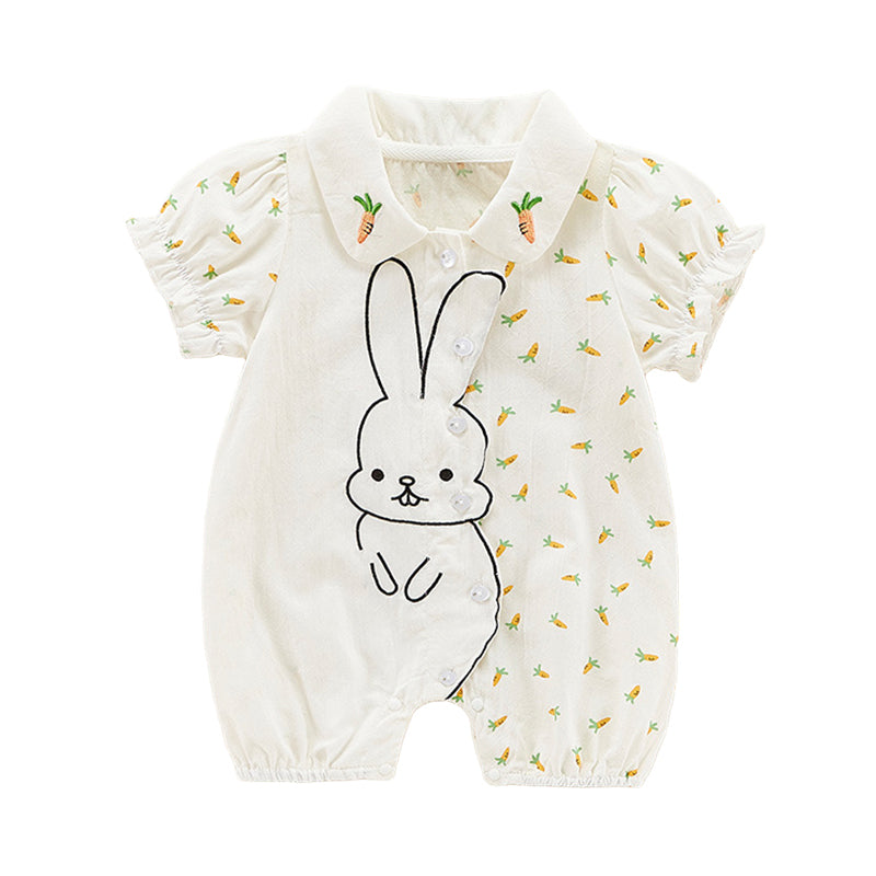 Baby Girls Animals Plant Print Rompers Wholesale 220414344