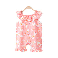 Load image into Gallery viewer, Baby Kid Girls Flower Fruit Polka dots Cartoon Print Rompers Wholesale 220414354
