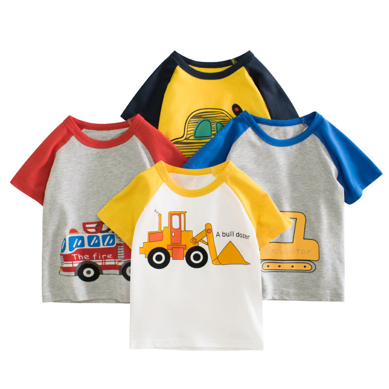 Baby Kid Boys Car Cartoon Print T-Shirts Wholesale 220414397