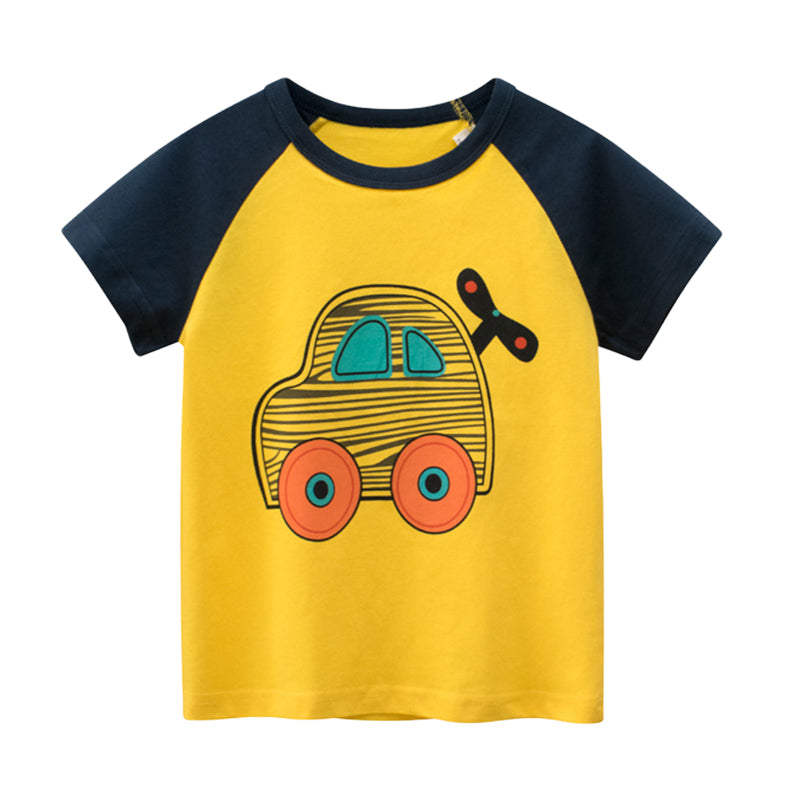 Baby Kid Boys Color-blocking Car T-Shirts Wholesale 220414410