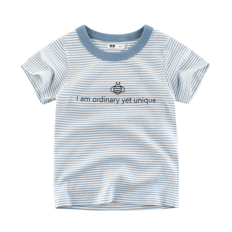 Baby Kid Unisex Striped T-Shirts Wholesale 22041442
