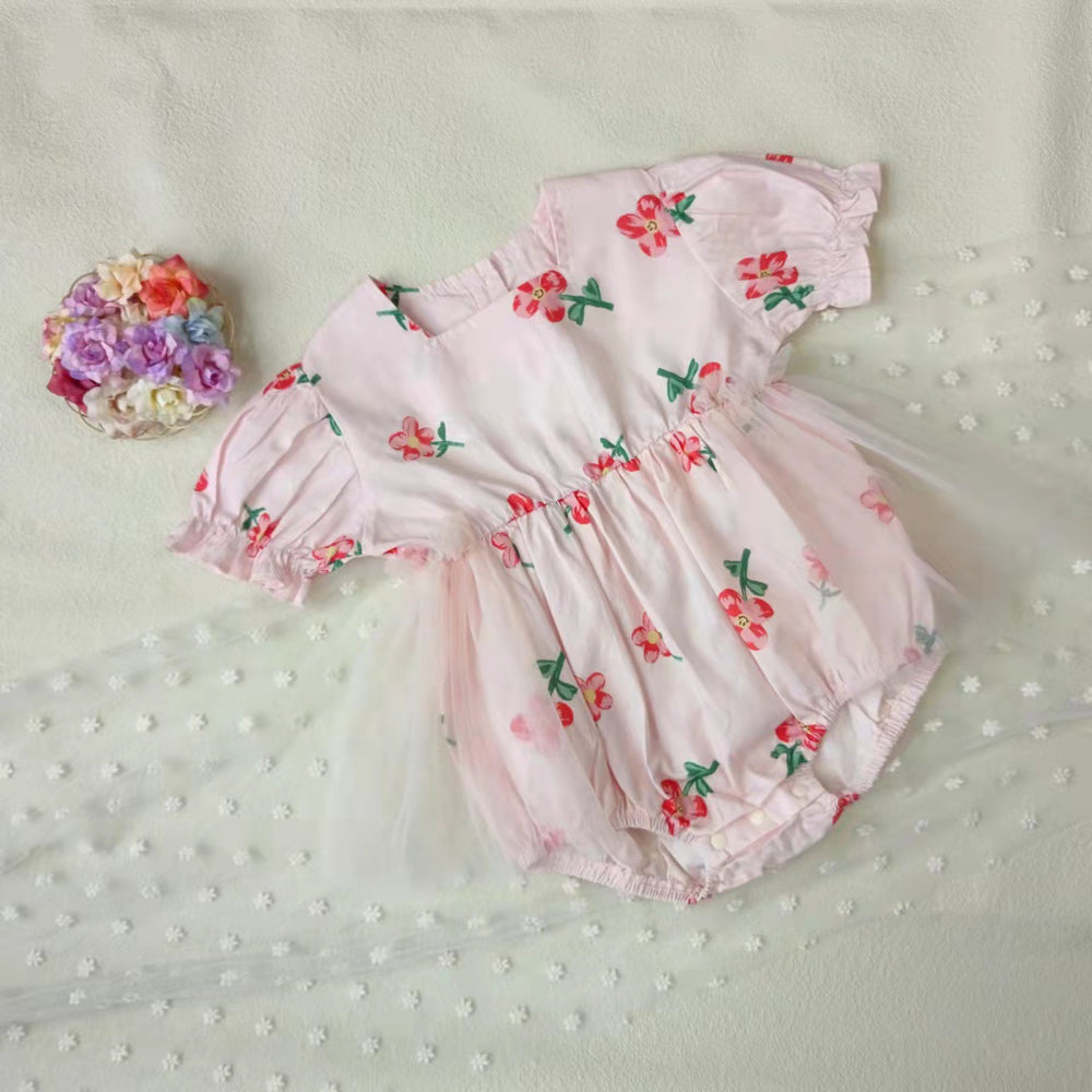 Baby Girls Flower Print Rompers Wholesale 220414464