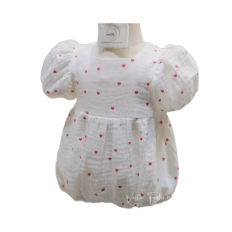 Baby Girls Love heart Valentine's Day Rompers Wholesale 220414471