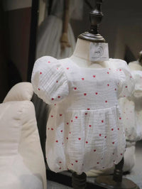 Load image into Gallery viewer, Baby Girls Love heart Valentine&#39;s Day Rompers Wholesale 220414471
