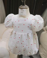 Load image into Gallery viewer, Baby Girls Love heart Valentine&#39;s Day Rompers Wholesale 220414471
