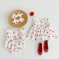 Load image into Gallery viewer, Baby Kid Girls Love heart Valentine&#39;s Day Rompers And Dresses Wholesale 220414485
