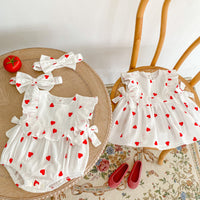 Load image into Gallery viewer, Baby Kid Girls Love heart Valentine&#39;s Day Rompers And Dresses Wholesale 220414485
