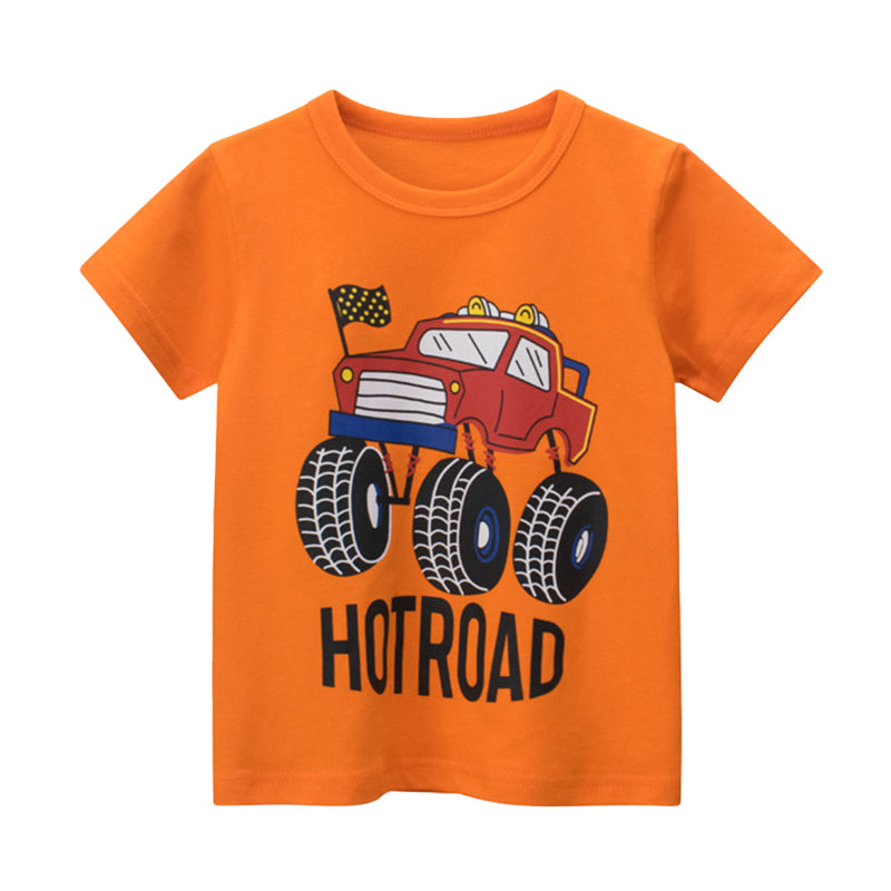 Baby Kid Boys Car Cartoon Print T-Shirts Wholesale 220414492