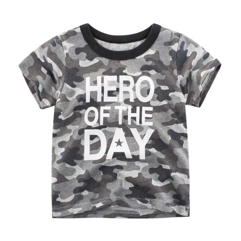 Baby Kid Boys Letters Camo T-Shirts Wholesale 22041451