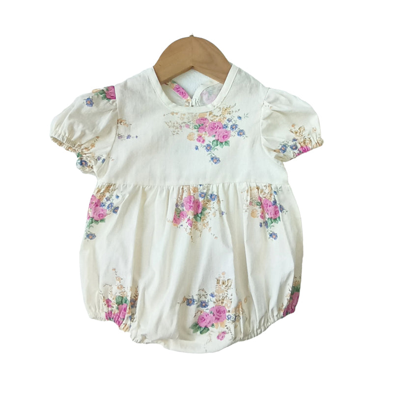 Baby Girls Flower Print Rompers Wholesale 220414519