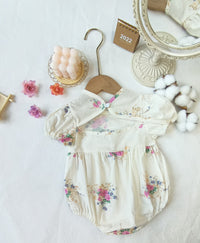 Load image into Gallery viewer, Baby Girls Flower Print Rompers Wholesale 220414519

