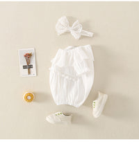 Load image into Gallery viewer, Baby Girls Solid Color Lace Rompers Wholesale 220414533
