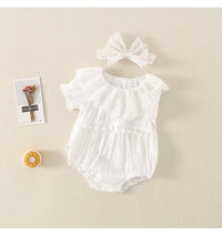 Load image into Gallery viewer, Baby Girls Solid Color Lace Rompers Wholesale 220414533
