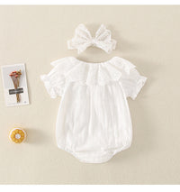 Load image into Gallery viewer, Baby Girls Solid Color Lace Rompers Wholesale 220414533
