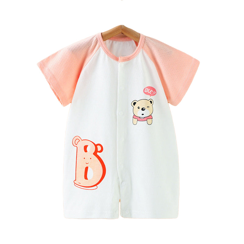 Baby Unisex Letters Cartoon Print Jumpsuits Wholesale 220414542