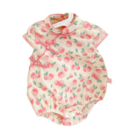 Load image into Gallery viewer, Baby Girls Fruit Print Rompers Dresses Wholesale 220414565
