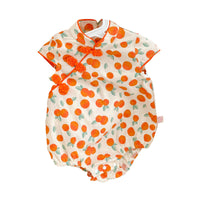 Load image into Gallery viewer, Baby Girls Fruit Print Rompers Dresses Wholesale 220414565
