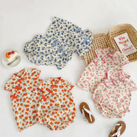 Load image into Gallery viewer, Baby Girls Fruit Print Rompers Dresses Wholesale 220414565
