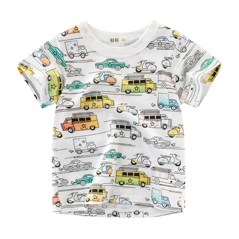 Baby Kid Boys Car Cartoon Print T-Shirts Wholesale 22041462